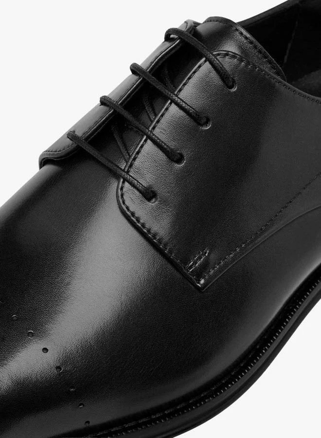 DUCHINI NAVY Men'S Leather Solid Lace-Up Derby Shoes for Men | Best Price UAE