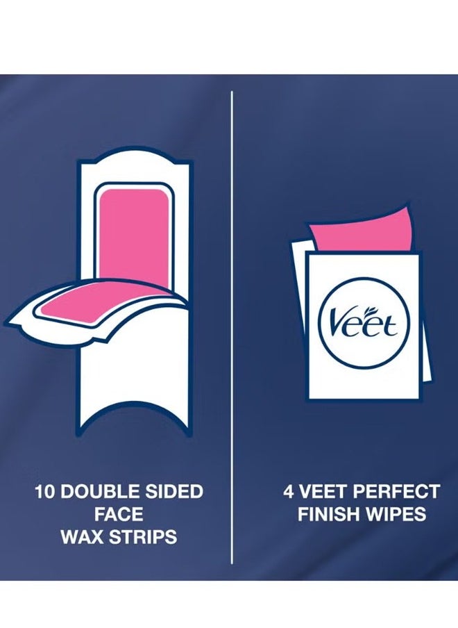 Veet - Easy Gel Wax Strips Body And Legs For Normal Skin Hair Removal Moisturising Shea Butter 20 Strips - Image 1