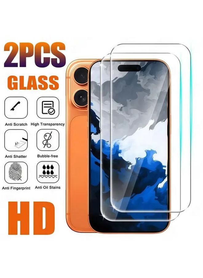 2 Pack Tempered Glass Screen Protector For IPhone 17 9H Hardness 99 9 Touch Sensitivity - Image 1