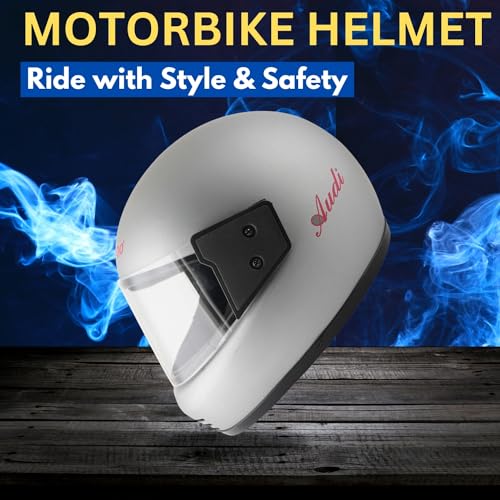 Sage Square Audi Full Face Clear Visor Helmet | ISI Certified | High Standard Safety | Extra Comfort & Stylish (XLarge, Silver Matte) - Image 2