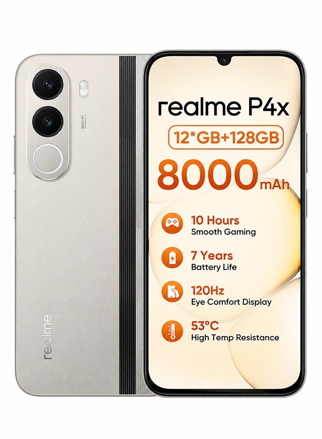 realme P4x Dual SIM 4G Rally White 4GB RAM 128GB - International Version - Image 1