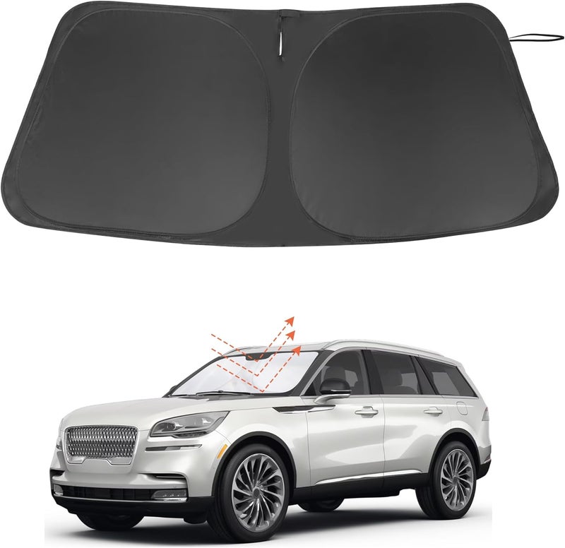 LHFLIVE Windshield Sun Shade Custom Fit for 2020-2025 Lincoln Aviator - Foldable Sun Blocker - Image 1
