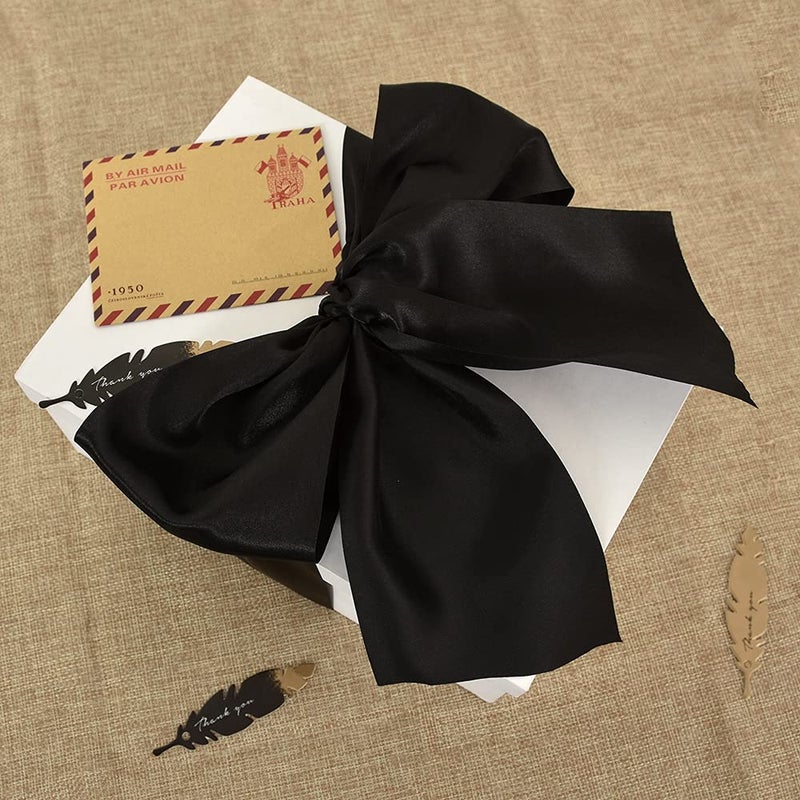 TONIFUL 4 Inch Wide Black Solid Satin Ribbon 22yd Fabric Large Ribbon for Cutting Ceremony Grand Opening Chair Sashes Table Hair Car Bows Floral Craft Gift Wrapping Wedding Halloween Party Decoration - Image 4