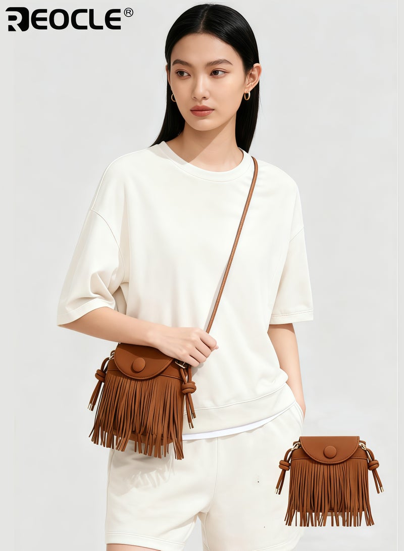 ريوكل حقائب يد نسائية صغيرة متقاطعة مع إغلاق بالضغط، حقيبة عملية للسيدات بحجم صغير للهاتف لمحفظة الاستخدام اليومي - Image 2