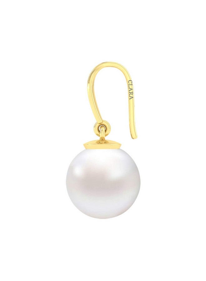 Clara 92.5 Sterling Silver Gold Plated Classic Pearl Earrings | Gift for Women and Girls - Image 4
