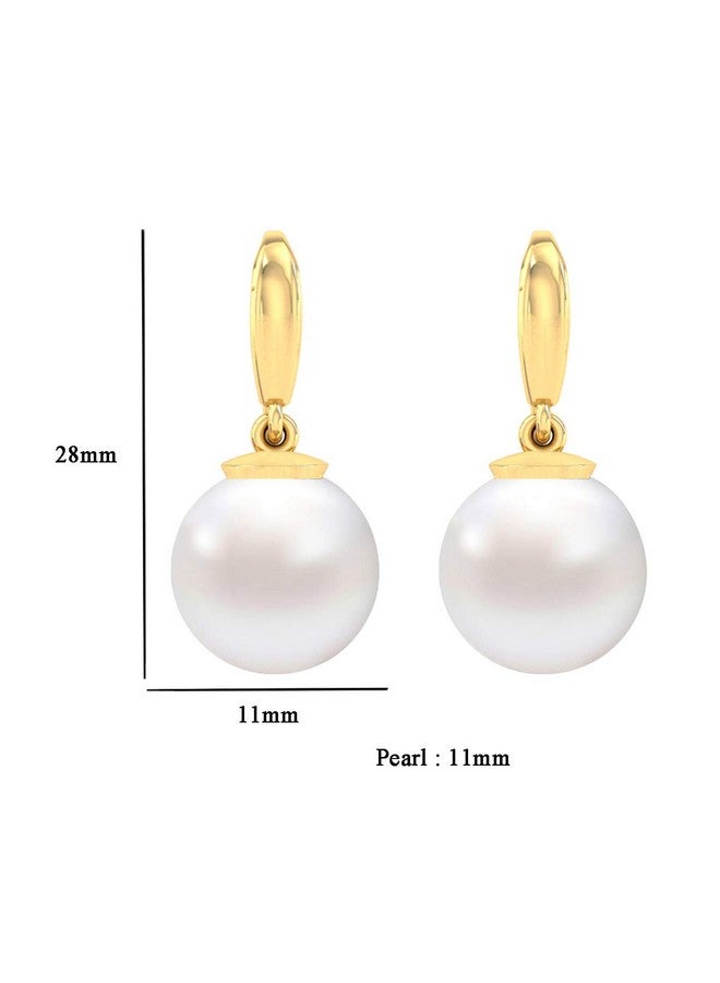 Clara 92.5 Sterling Silver Gold Plated Classic Pearl Earrings | Gift for Women and Girls - Image 3