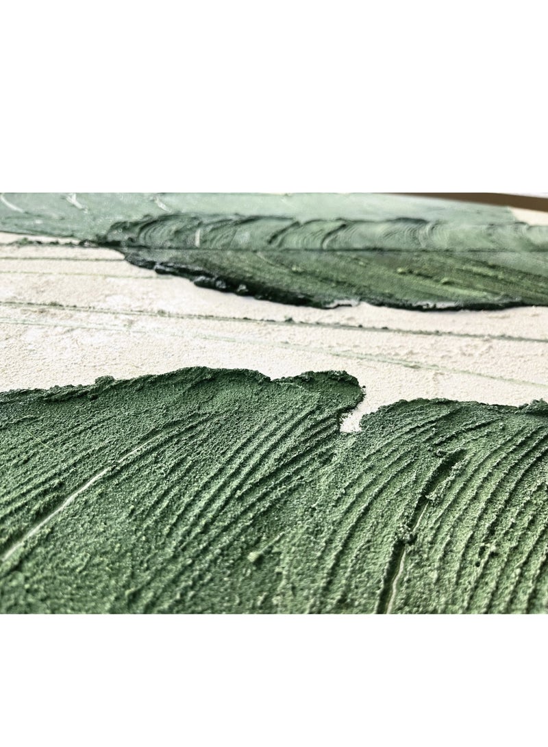 MAAC HOME MAAC Home Leafy Serenity 3D Printed Relief Art Abstract Canvas Wall Art - Modern Decorative Wall Décor for Living Room Bedroom Home Decorations  - Image 3