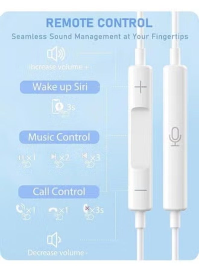 Sthxyfaith USB C Headphones Type C Earphones Wired Earbuds Built-in Mic & Volume Control Headset Compatible with iPhone 15 Pro Max Plus, iPad Pro, Android Smart Phone Galaxy S23/S22/S21/S20, Note10/20, A53/A54 - Image 1