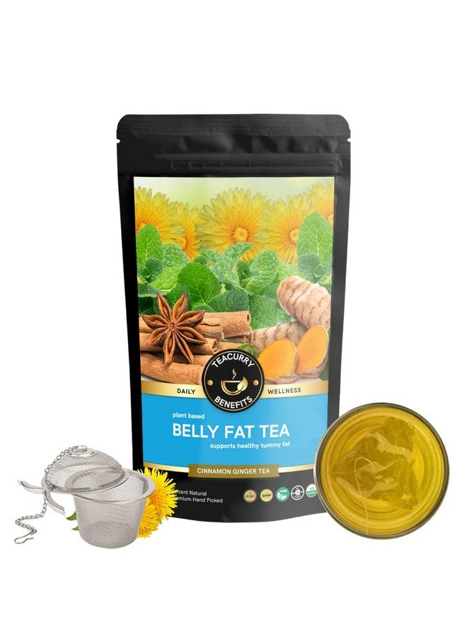 TEACURRY Belly Fat Tea, 200 Gram Loose + Infuser - Helps With Belly Fat, Water Weight, Bloating - 100 Cups Pack Of 2 Month - Image 1