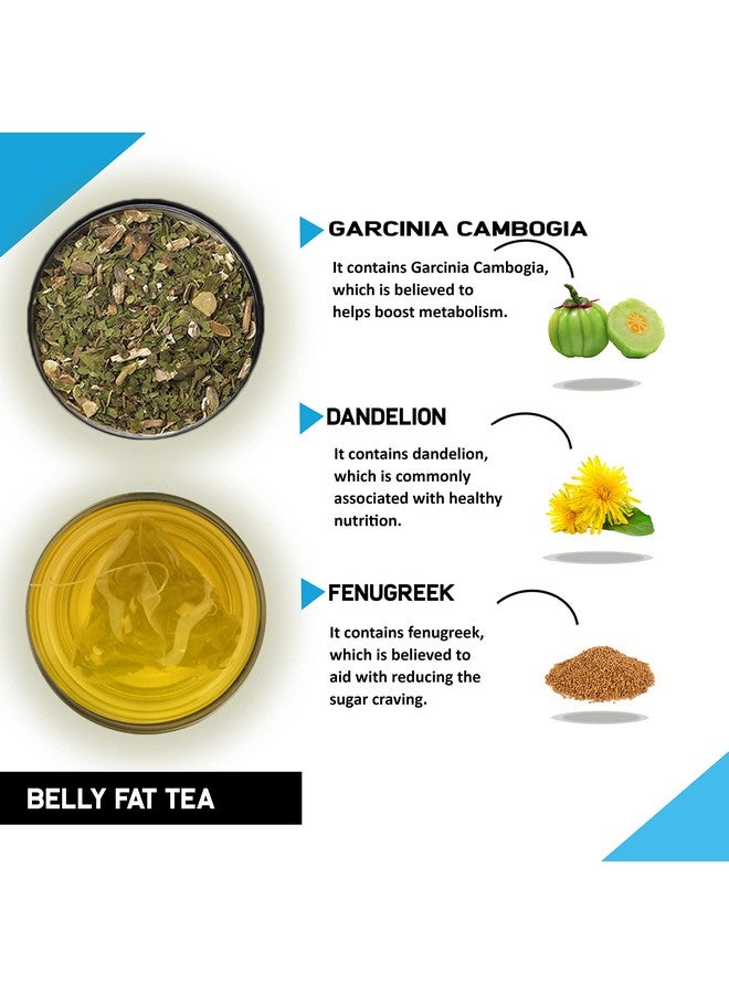 TEACURRY Belly Fat Tea, 200 Gram Loose + Infuser - Helps With Belly Fat, Water Weight, Bloating - 100 Cups Pack Of 2 Month - Image 3