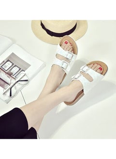 RUIZU Women's cork insole sandals, comfortable summer beach sandals with adjustable buckles  - Image 4