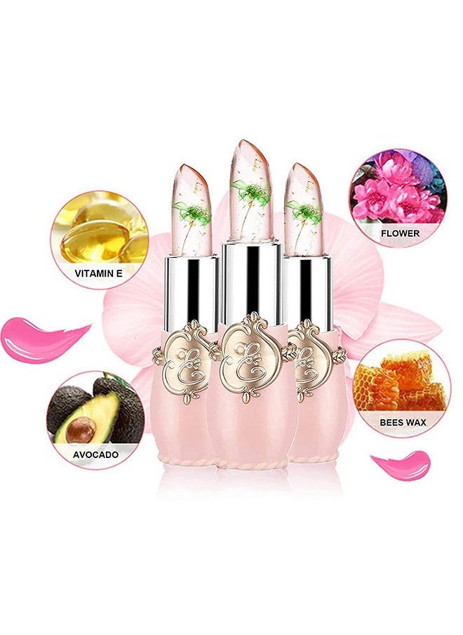 Vibely Crystal Flower Jelly Lipstick,Magic Color Changing Lipstick,PH Clear Temperature Color Changing Lip Gloss,Lip Balm,Long Lasting Nourishing Moisturizing Lip Stic  - Image 3