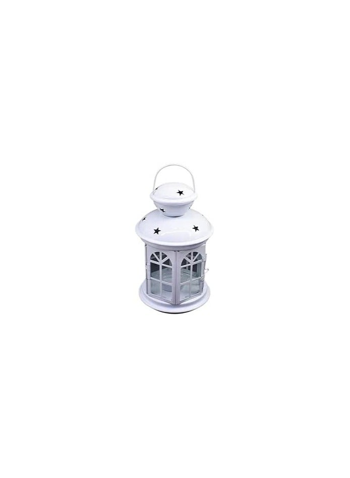 "IK lantern - white, 22 cm, with clear glass, also includes a gift candle." - Image 1