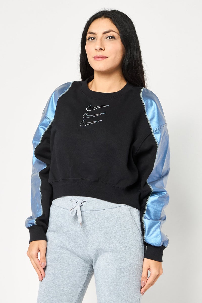 Nike Women Sportswear Fit Long Sleeve Outdoor Sweatshirt, Black - Image 1