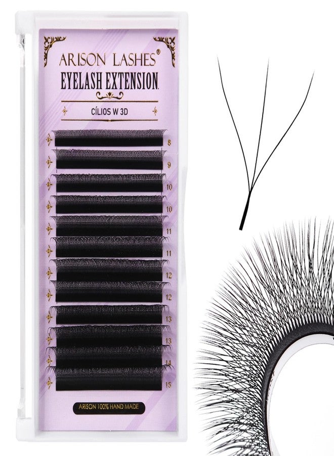 Arison Lashes 3D W Shape Eyelash Extension, 0.07-D-8-15mix, 12 rows - Image 1