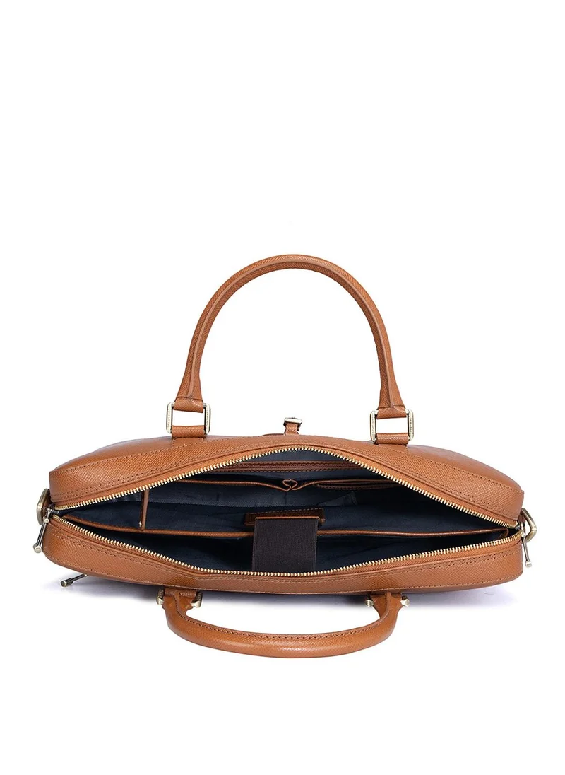 Da Milano  Da Milano Genuine Leather Brown Laptop Bag for Men | Best Price UAE