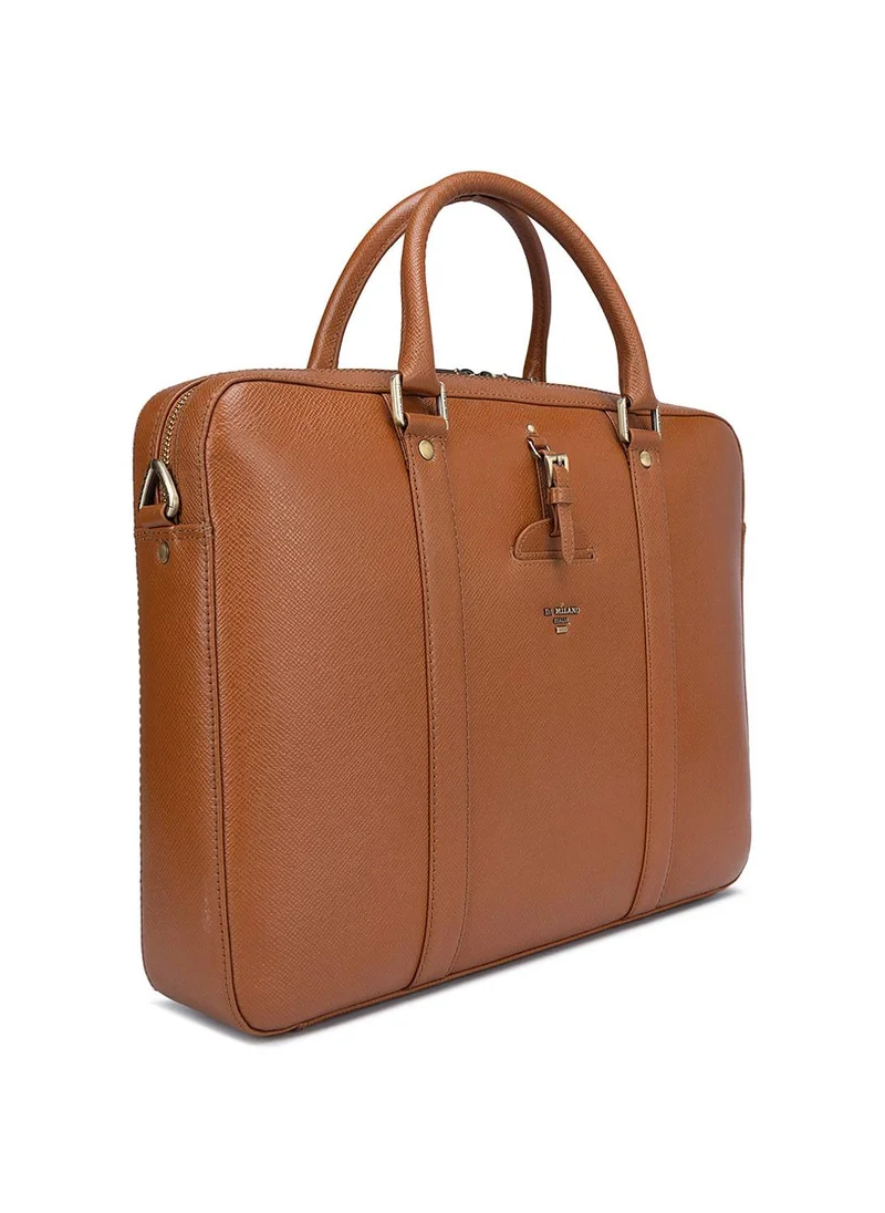 Da Milano Da Milano Genuine Leather Brown Laptop Bag