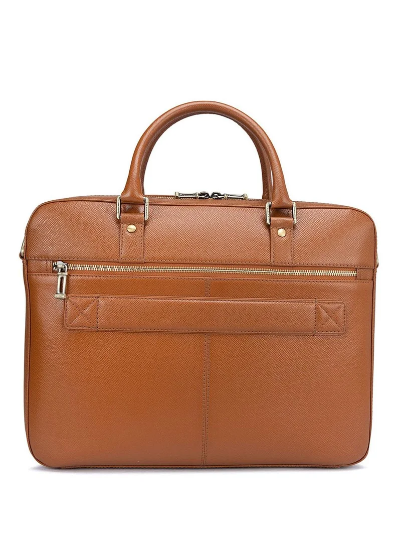 Da Milano  Da Milano Genuine Leather Brown Laptop Bag for Men | Best Price UAE