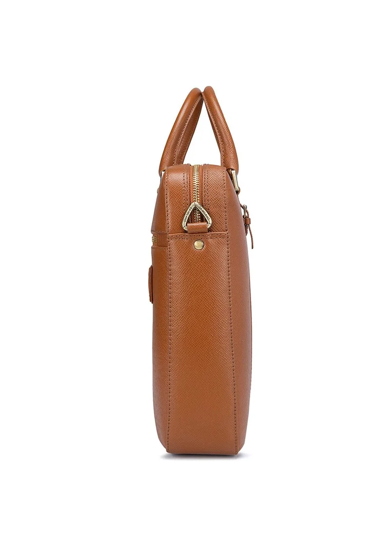 Da Milano  Da Milano Genuine Leather Brown Laptop Bag for Men | Best Price UAE