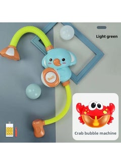 Children's Bath Toy Elephant Koala Electric Shower Sprinkler Water Sprinkling Bath Internet Red Same-Specifications:Green Elephant Shower Rechargeable Version + Electric Crab Bubble Machine