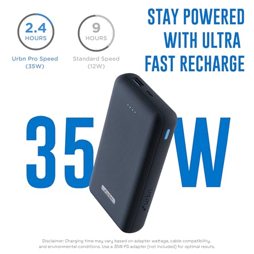 URBN 20000mAh 35W Turbo Fast Charging Power Bank | Dual Output | PD + QC Compatible | Two-Way Fast Charge | Pass-Through Charging | for MacBook Air, iPhone, Samsung, Android & More (Blue) - Image 5