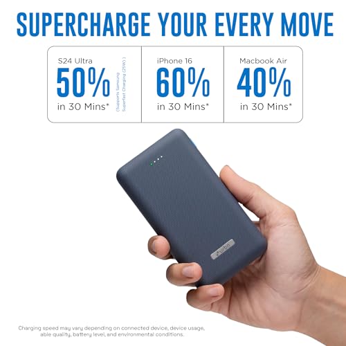 URBN 20000mAh 35W Turbo Fast Charging Power Bank | Dual Output | PD + QC Compatible | Two-Way Fast Charge | Pass-Through Charging | for MacBook Air, iPhone, Samsung, Android & More (Blue) - Image 4