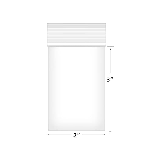 Fessary 100pcs 2 X 3 Clear Reclosable Zip Plastic Poly Bags with Resealable Lock Seal Zipper-2 Mil - Image 2