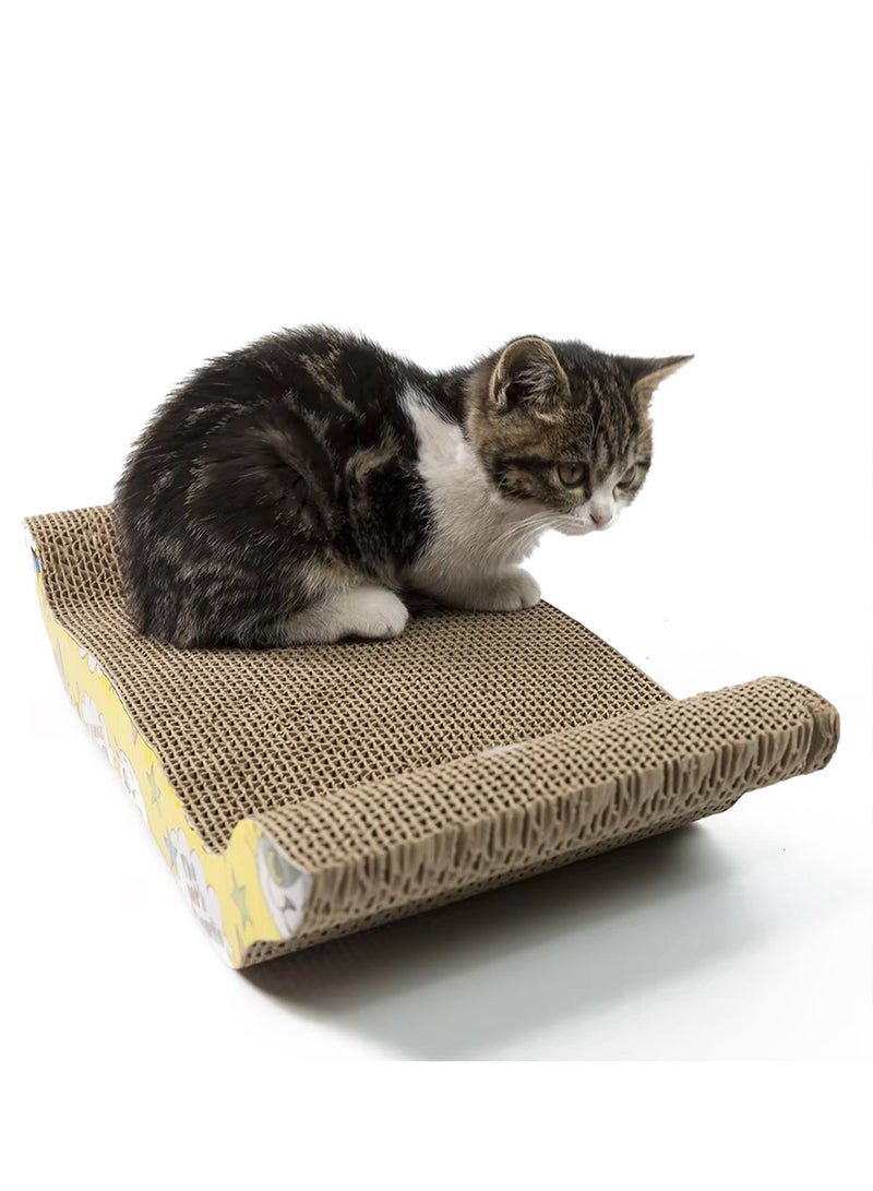 MARGOUN لوح خدش للقطط من الكرتون مع تصميم قوام خدش متميز لوح خدش متين للقطط قابل للعكس - Image 1