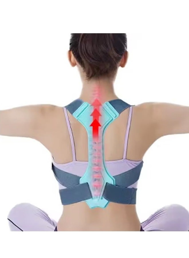 Back Support Belt Posture Corrector Adjustable Upper Back Brace Supports and Straightens the Spine to Relieve Shoulder Neck and Back Pain - Image 2