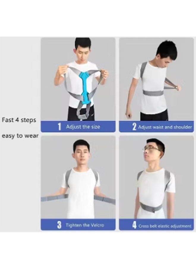 Back Support Belt Posture Corrector Adjustable Upper Back Brace Supports and Straightens the Spine to Relieve Shoulder Neck and Back Pain - Image 4