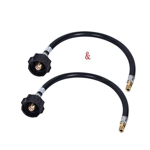 GasSaf 18inch RV Pigtail Propane Hose QCC1 Connector with Acme and a 1/4'' Inverted Male Flare.(2 PCS) - Image 2
