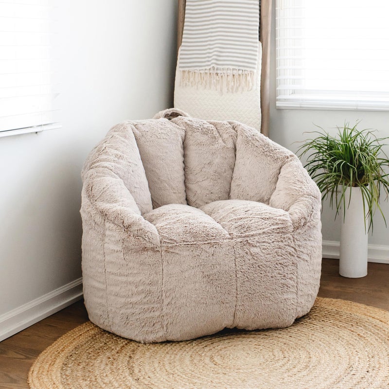 Big Joe Milano Bean Bag Chair for Kids, Teens, Adults, Ultra-Soft Taupe Plushie Polyester Blend, Lightweight Seat for Reading Nook and Gaming, 2.5 Foot Refillable - Image 3