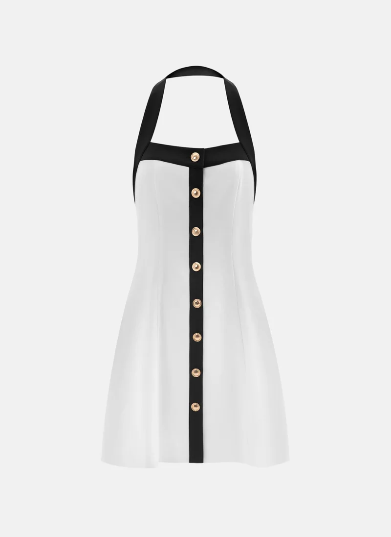 Lichi Mini strappy dress with large buttons