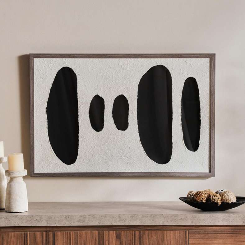Pan Home فن جداري مصنوع يدويًا 60x90 سم - أسود - Image 1