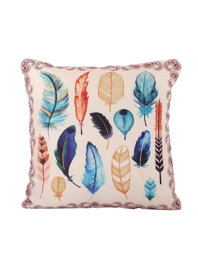 Kuber Industries Wings Design 2 Pieces Cotton Cushion Cover 16X16 Cream - Image 2