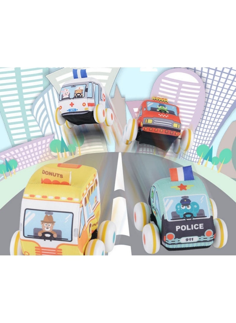 Pull Back Cars for Toddlers Aged 1 2 3 Year Old, Soft Car Toy Set with 7-Piece Cloth Car And Mat Set Kids Carpet Playmat, Kids Play Rug for Playroom, Kids Car Mat Rug, Kids Play Rugs Town City Road Map Rug  - Image 1
