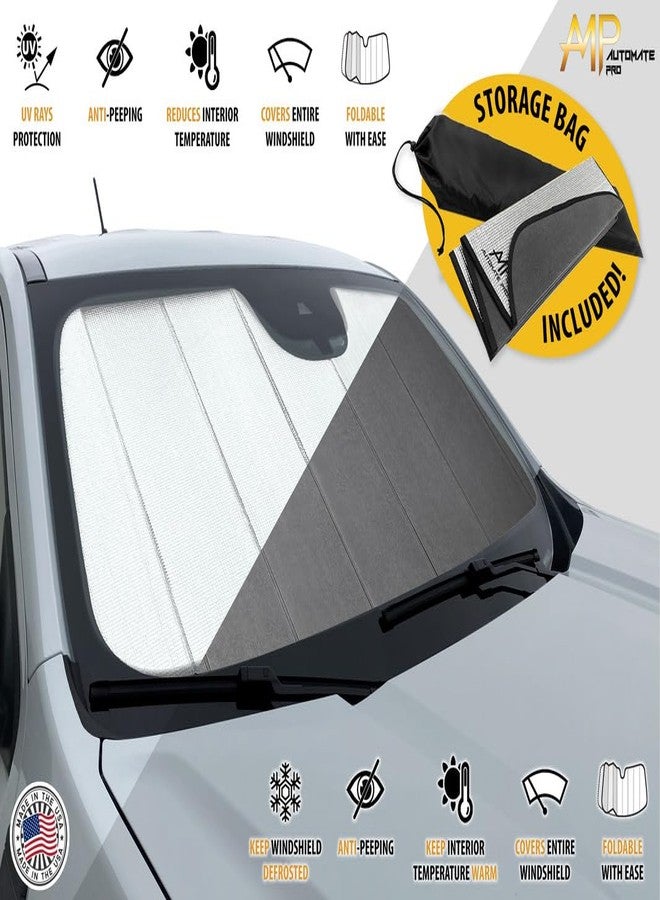 AutoMate Pro واقي الشمس القابل للطي والمصمم خصيصًا للزجاج الأمامي لسيارة BMW X3 SUV موديل 2025 من AutoMate Pro، واقي شمس عاكس صغير الحجم يحجب الأشعة فوق البنفسجية، ملحقات عازلة قابلة للطي (صنع في الولايات المتحدة الأمريكية) - Image 2