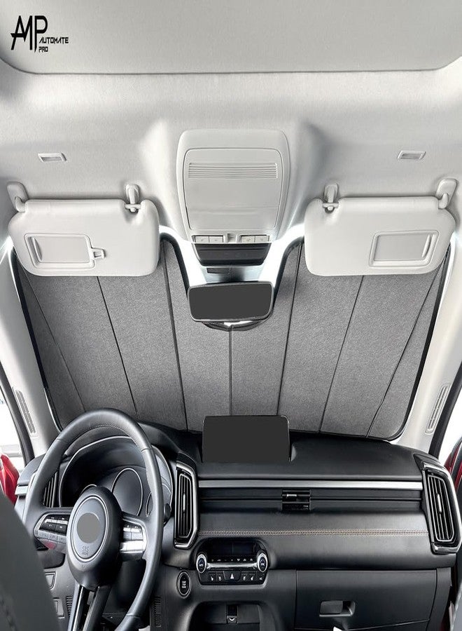 AutoMate Pro واقي الشمس القابل للطي والمصمم خصيصًا للزجاج الأمامي لسيارة BMW X3 SUV موديل 2025 من AutoMate Pro، واقي شمس عاكس صغير الحجم يحجب الأشعة فوق البنفسجية، ملحقات عازلة قابلة للطي (صنع في الولايات المتحدة الأمريكية) - Image 3