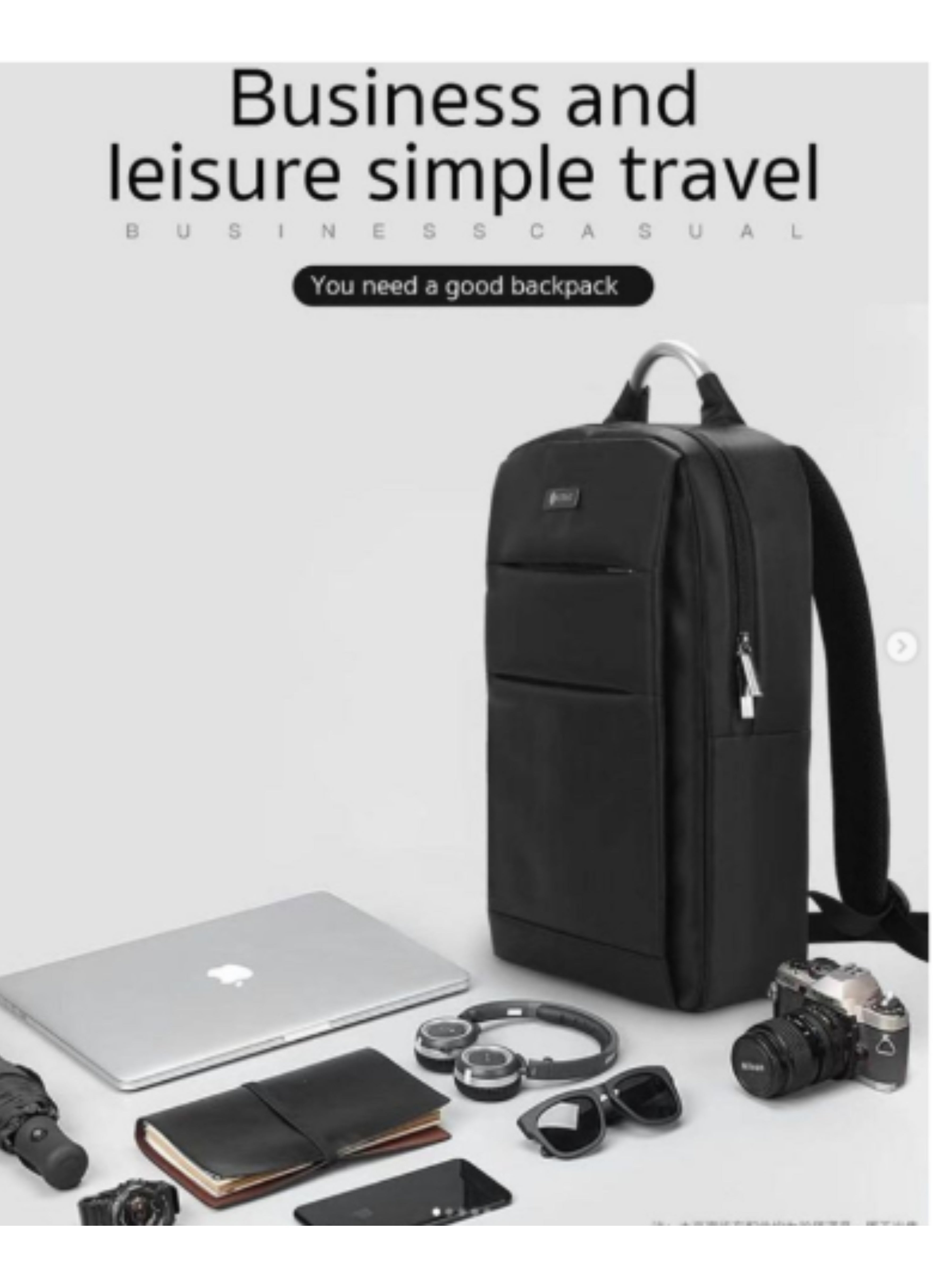 Anti-theft Laptop Backpack with USB Charging 15.6 Inch Black 