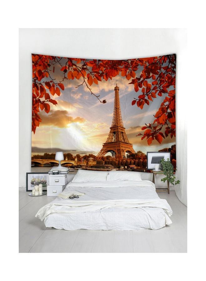 NIBEMINENT Qiangtie Autumn Scene Themed Decorative Tapestry Red/Beige/Black 150x200centimeter - Image 2