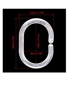 Excefore Shower Curtain Rings, Plastic Curtain C Rings Hook Hanger Bath Drape Loop Clip Glide Bathroom Shower Window Rod (24pcs Clear)  - Image 3