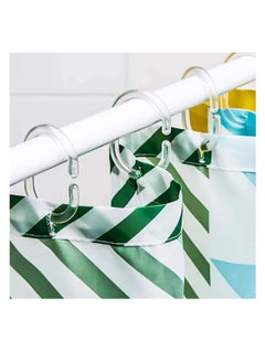 Excefore Shower Curtain Rings, Plastic Curtain C Rings Hook Hanger Bath Drape Loop Clip Glide Bathroom Shower Window Rod (24pcs Clear)  - Image 2