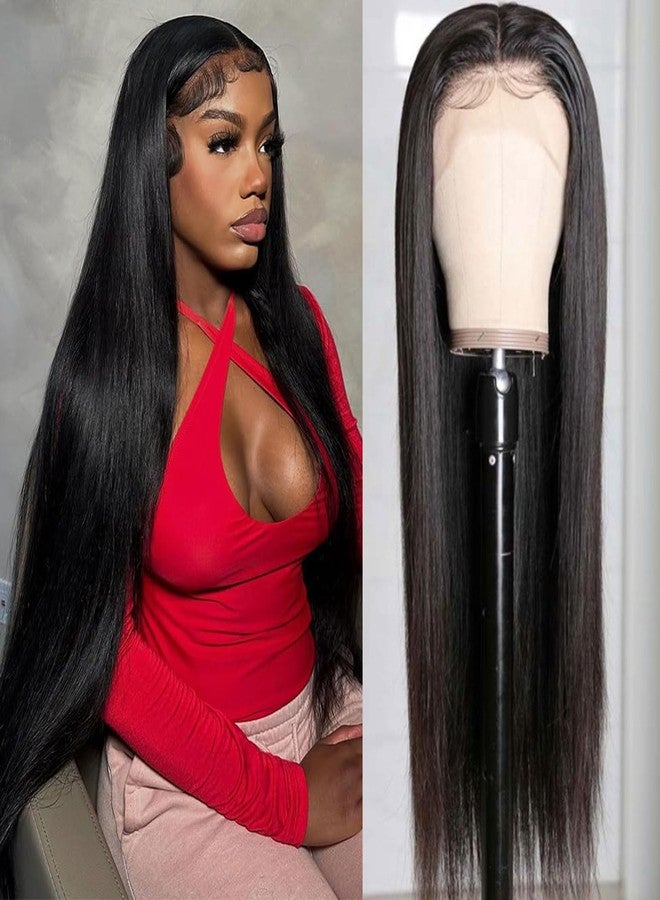 Eileen 30 Inch 13x6 Straight Lace Front Wigs Human Hair 200 Density Straight Wigs Human Hair Pre Plucked for Women Natural Black - Image 1