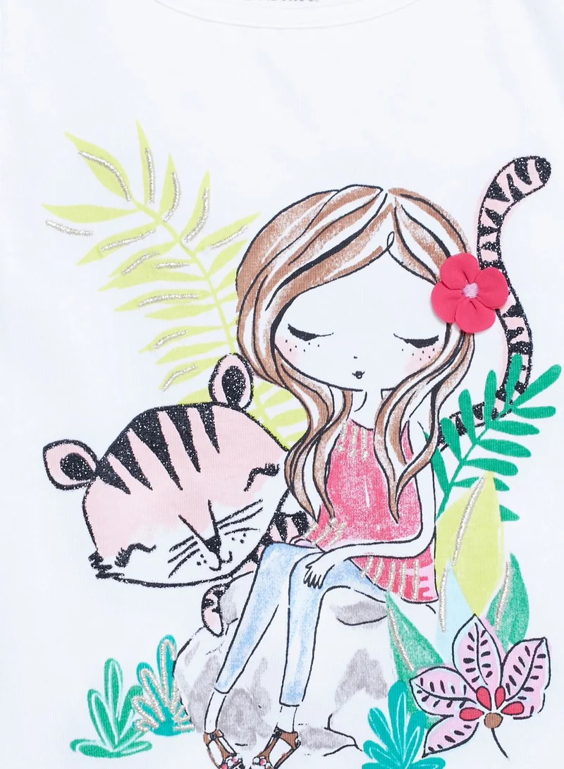 GYMBOREE Infant Girl With Tiger T-Shirt