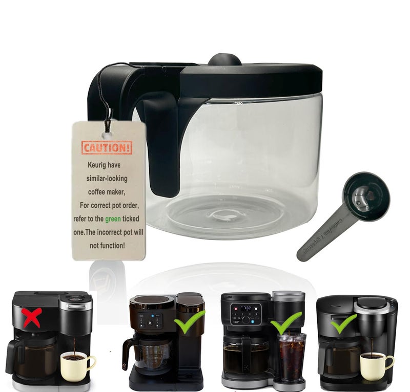 cupsync Replacement Glass Carafe Compatible with Keurig K-Duo Essentials 5000 & 5500 & K-DUO Generation2 5600- Coffee Pot Replacement, NOT Fit K-DUO 5100 - Image 1