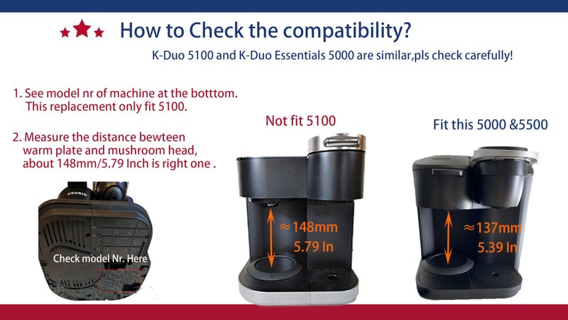 cupsync Replacement Glass Carafe Compatible with Keurig K-Duo Essentials 5000 & 5500 & K-DUO Generation2 5600- Coffee Pot Replacement, NOT Fit K-DUO 5100 - Image 5