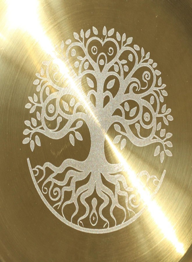 AMITOFO 5.5 Inch Golden Decorative Bowl - Life Tree Prayer Ritual Plate Great fo Altar Use, Incense Burner, Smudging Bowl, Offering Bowl, Jewelry Plate - Image 2