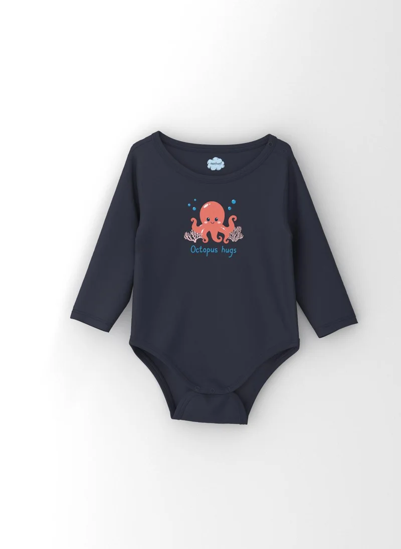 Nautinati Nautinati Infants Cotton Pack of 3 Ocean Print Bodysuit