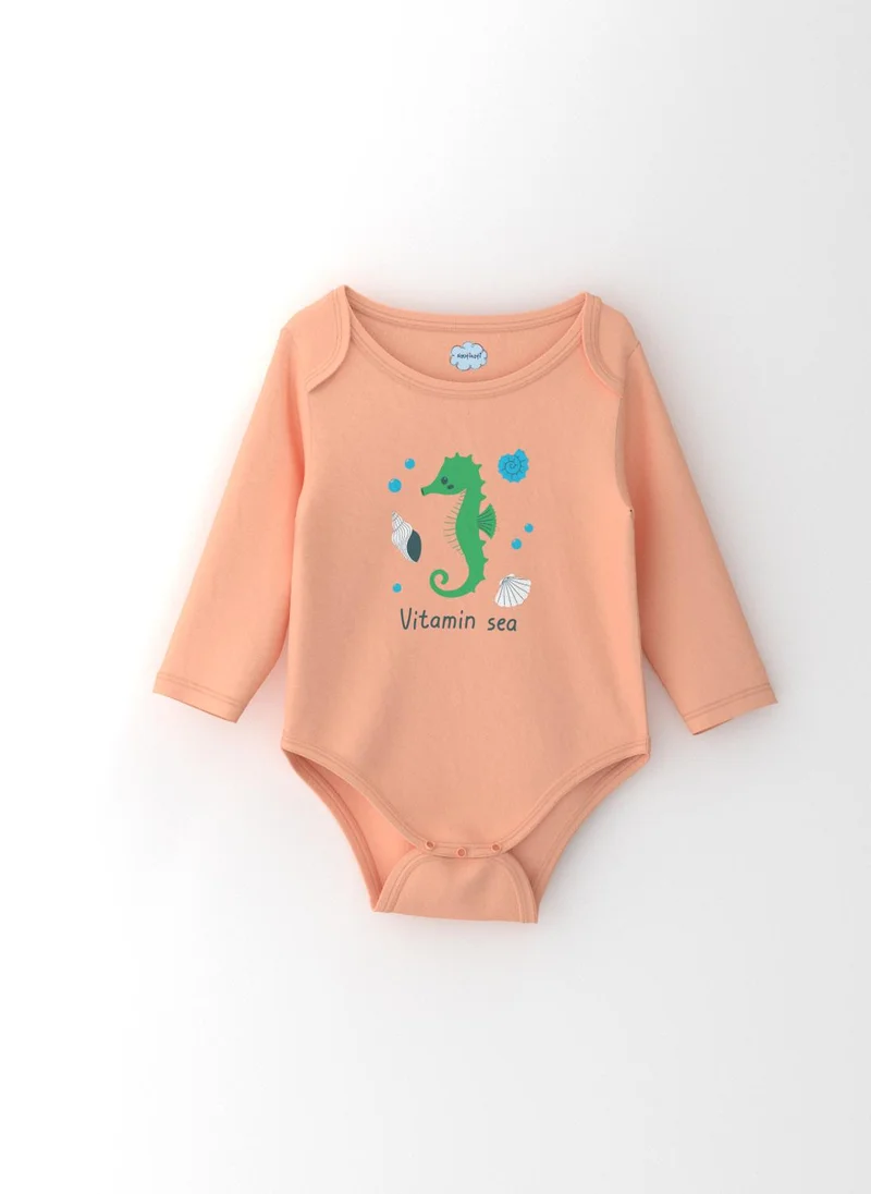 Nautinati Nautinati Infants Cotton Pack of 3 Ocean Print Bodysuit