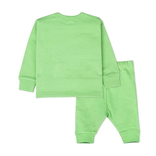 ARIEL Cotton Fleece Clothing Sets For Boys & Girls - Unisex Winter Clothing Sets Full Sleeve Printed T-Shirt & Pant, Green - Image 2